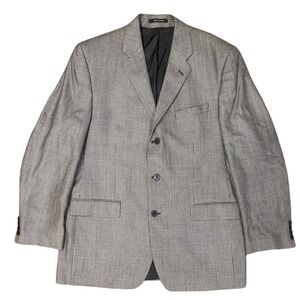 Lauren Ralph Houndstooth Blazer Sport Coat Wool Silk Made in Canada